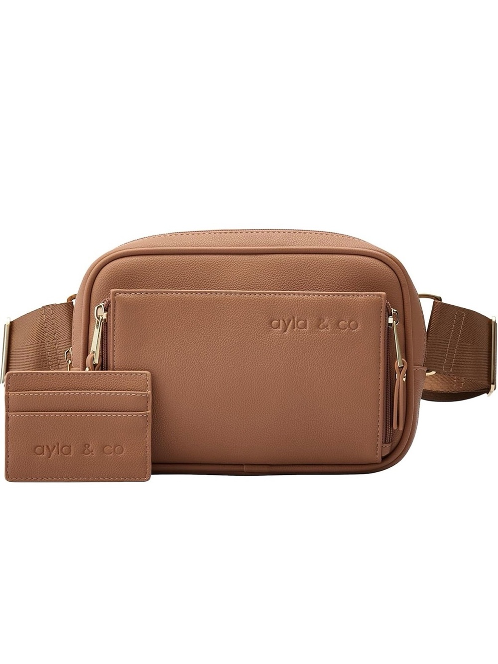 Ayla & Co Tan Pebbled Leather Belt Bag